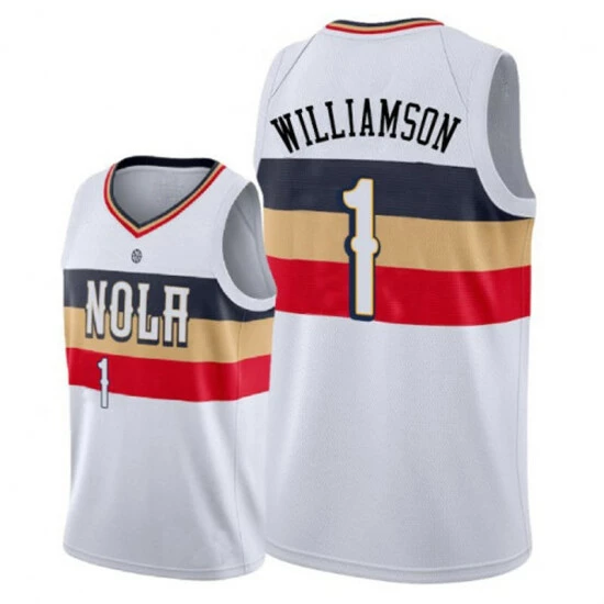 SheShow Men's New Orleans Pelicans #1 Zion Williamson 2019-20 Jersey - White Tops