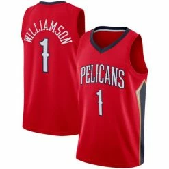 SheShow Men's New Orleans Pelicans Zion Williamson Red 2019-2020 Jersey Tops