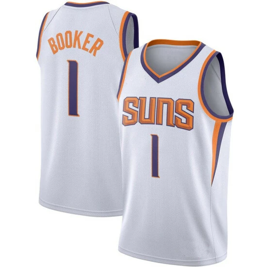 SheShow Men's Phoenix Suns Devin Booker 2019-2020 Jersey - White Tops