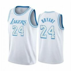 SheShow Mens Los Angeles Lakers Kobe Bryant 2020-21 City Edition Jersey Tops White