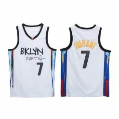 SheShow 2021 Men's Brooklyn Nets Kevin Durant 7# City Edition Jersey White Tops