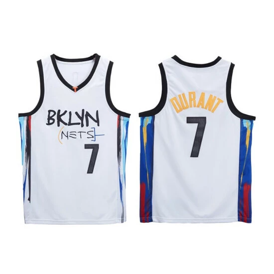 SheShow 2021 Men's Brooklyn Nets Kevin Durant 7# City Edition Jersey White Tops
