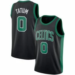 SheShow Men's Boston Celtics Jayson Tatum Black Jersey Tops