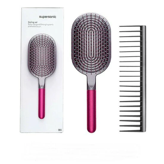 SheShow DS Paddle Brush And Detangling Comb Brushes & Combs Fuchsia