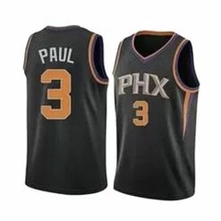 SheShow Men&apos;s Phoenix Suns Chris Paul #3 Basketball Jersey - Black Tops