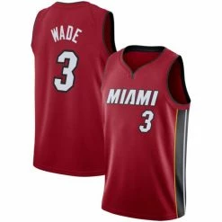 SheShow Men's Miami Heat Dwyane Wade Jersey - Red Tops