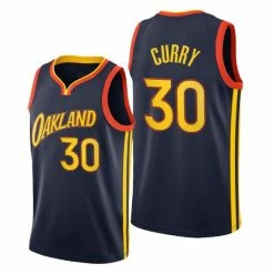 SheShow Mens Golden State Warriors Stephen Curry 2020-21 City Edition Jersey Navy Tops Navy Blue