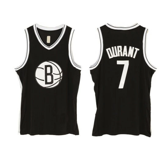 SheShow Men Brooklyn Nets Kevin Durant 7# Fans Edition Jersey Black Tops