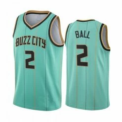 SheShow Men's Charlotte Hornets LaMelo Ball 2# City Edition Jersey - Green Tops