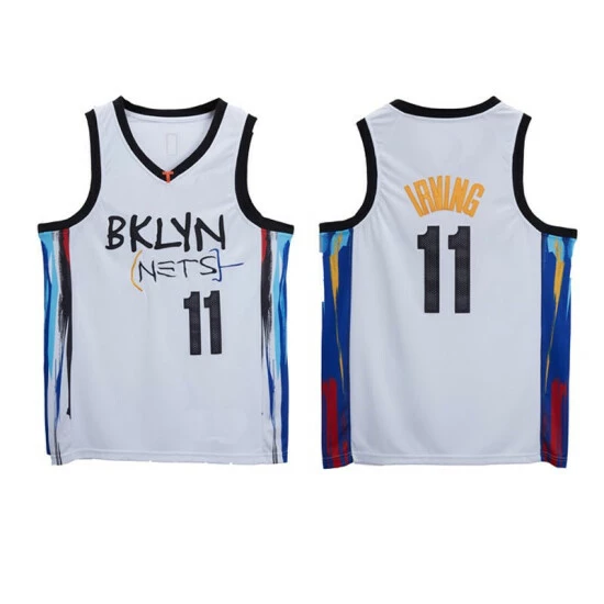 SheShow 2021 Men's Brooklyn Nets Kyrie Irving 11# City Edition Jersey White Tops