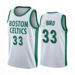 SheShow 2021 Men's Boston Celtics Larry Bird #33 Basketball Jersey White Tops