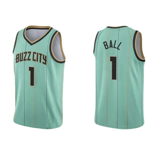 SheShow Mens Charlotte Hornets Lamelo Ball 1# 2022-23 City Edition Jersey Tops Green