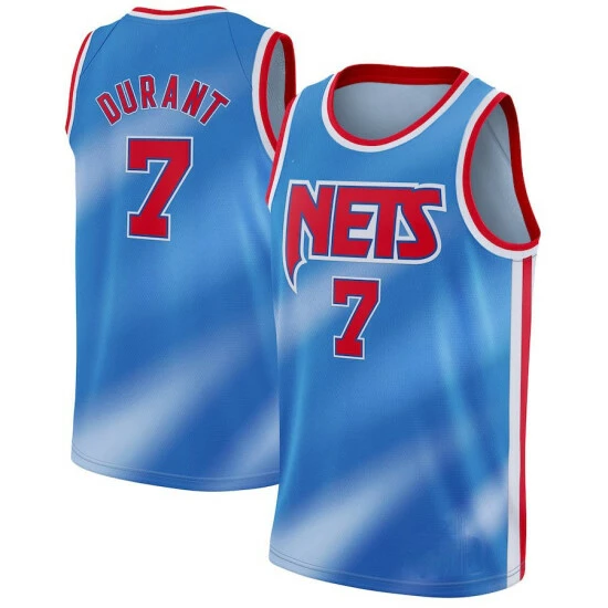 SheShow 2021 Men's Brooklyn Nets Kevin Durant 7# Basketball Jersey Gradients Tops Blue