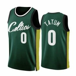 SheShow Mens Boston Celtics Jayson Tatum 2022-23 Green City Edition Jersey Tops
