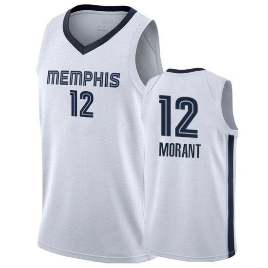 SheShow Men's Memphis Grizzlies Ja Morant White Jersey Tops