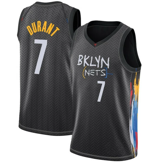 SheShow Mens Brooklyn Nets Kevin Durant 2020-21 City Edition Jersey - Black Tops