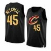 SheShow Mens Cleveland Cavaliers Donovan Mitchell 2022-23 Black Statement Edition Jersey Tops