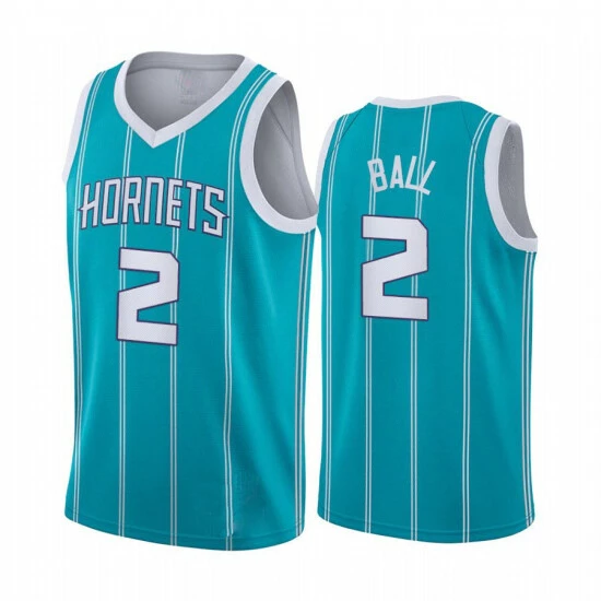 SheShow Men's Charlotte Hornets LaMelo Ball 2# Basketball Jersey - Blue Tops