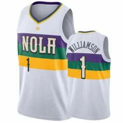 SheShow Men's New Orleans Pelicans Zion Williamson City Jersey Tops White