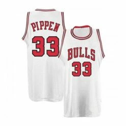 SheShow Men's Chicago Bulls #33 Scottie Pippen Throwback Jersey - White Tops