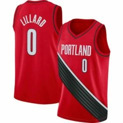 SheShow Mens Portland Trail Blazers Damian Lillard 2021-22 Statement Edition Jersey Tops Red