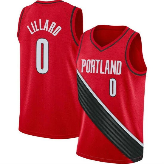 SheShow Mens Portland Trail Blazers Damian Lillard 2021-22 Statement Edition Jersey Tops Red