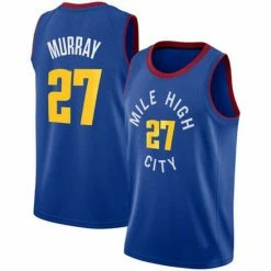 SheShow Mens Jamal Murray Denver Nuggets 2021-22 Statement Edition Jersey Tops Blue