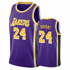 SheShow Men's Los Angeles Lakers Kobe Bryant #24 Icon Edition Purple Jersey Tops