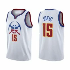 SheShow Mens Denver Nuggets Nikola Jokic 2020-21 Earned Edition Jersey Tops White