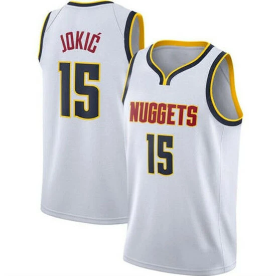 SheShow Mens Denver Nuggets Nikola Jokic 2021-22 Association Edition Jersey Tops White