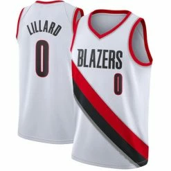 SheShow Men's Portland Trail Blazers Damian Lillard White Jersey Tops