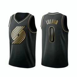 SheShow Men&apos;s Portland Trail Blazers Damian Lillard Jersey - Black/Gold Tops
