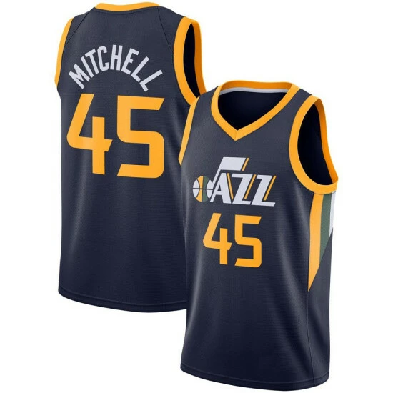 SheShow Men's Utah Jazz Donovan Mitchell Navy Jersey Tops Navy Blue