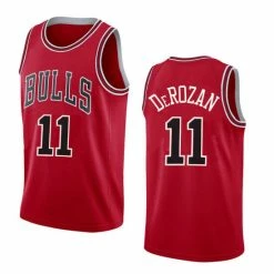 SheShow Mens Chicago Bulls DeMar DeRozan Icon Edition Jersey Tops Red