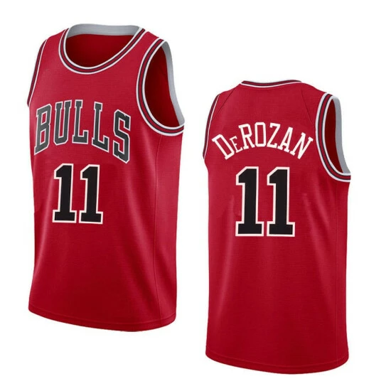 SheShow Mens Chicago Bulls DeMar DeRozan Icon Edition Jersey Tops Red