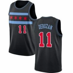 SheShow Mens Chicago Bulls DeMar DeRozan City Edition Jersey Tops Black