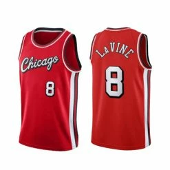 SheShow Men's Chicago Bulls Zach LaVine 2021-22 City Edition Jersey - Red Tops
