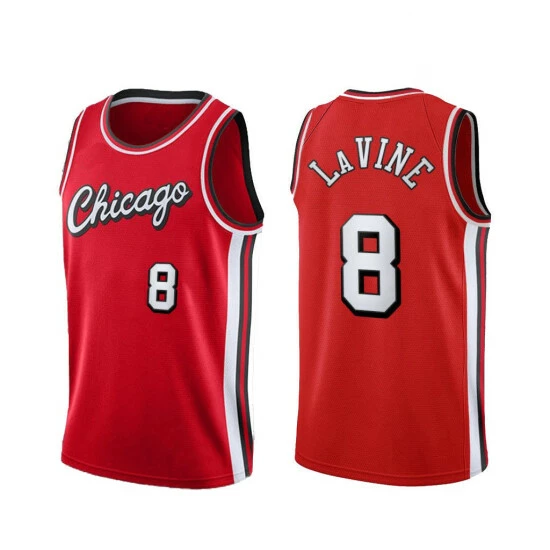 SheShow Men's Chicago Bulls Zach LaVine 2021-22 City Edition Jersey - Red Tops