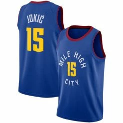 SheShow Men's Denver Nuggets Nikola Jokic Jersey - Blue Tops