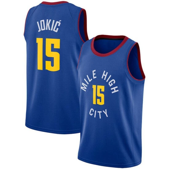 SheShow Men's Denver Nuggets Nikola Jokic Jersey - Blue Tops