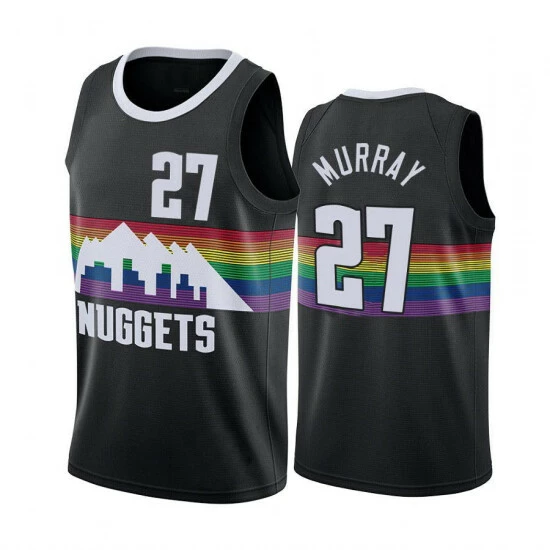SheShow Men's Jamal Murray Denver Nuggets 2019-20 Finished City Edition Jersey - Black Tops