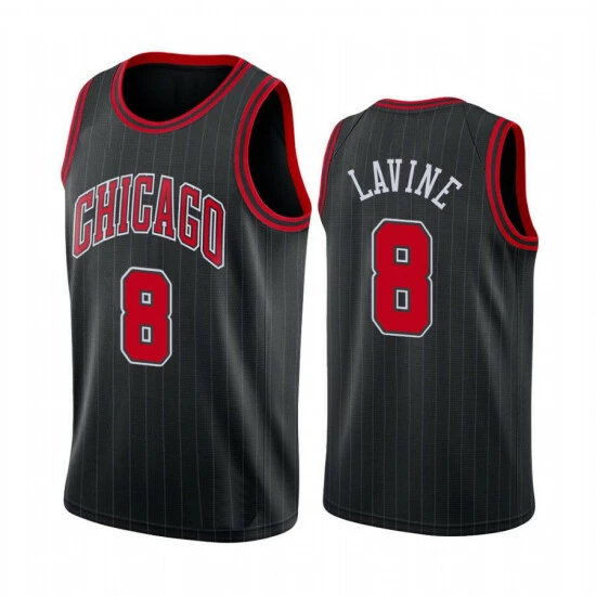 SheShow Men's Chicago Bulls Zach LaVine Jersey Statement Edition - Black Finished Tops