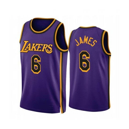 SheShow Los Angeles Lakers LeBron James Purple 2022-23 Statement Edition Jersey Tops