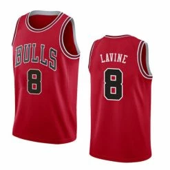 SheShow Men's Chicago Bulls Zach La Vine 8# 75 Th Anniversary Jersey - Red Tops