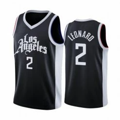 SheShow Men's LA Clippers Kawhi Leonard 2# City Edition Jersey Tops Black