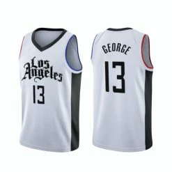 SheShow Men's Los Angeles Clippers Paul George White City Edition Jersey Tops