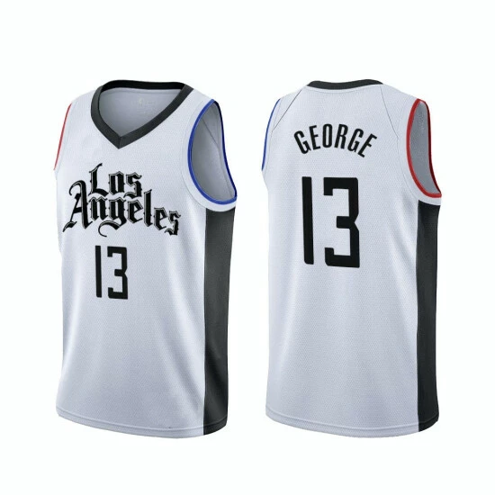 SheShow Men's Los Angeles Clippers Paul George White City Edition Jersey Tops