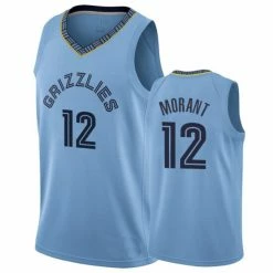 SheShow Men's Memphis Grizzlies Ja Morant Light Blue Jersey Tops