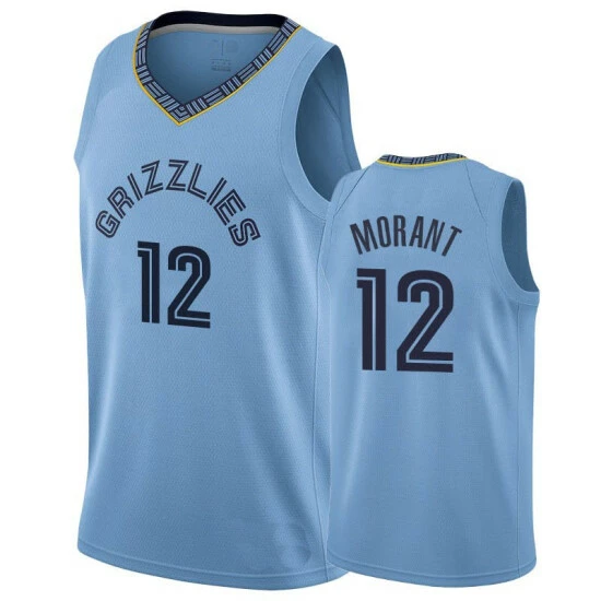 SheShow Men's Memphis Grizzlies Ja Morant Light Blue Jersey Tops