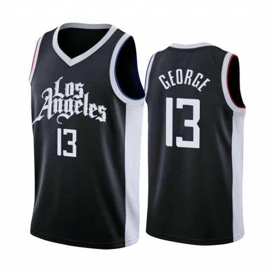 SheShow Men's LA Clippers Paul George13# City Edition Jersey Tops Black